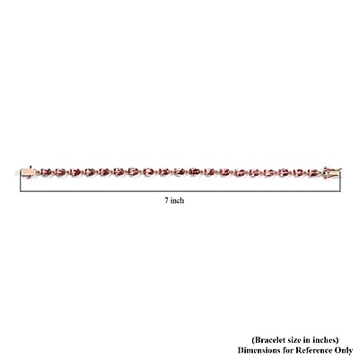 Luxoro 10K Rose Gold Premium Blush Tourmaline Tennis Bracelet (6.50 In) 8.25 ctw