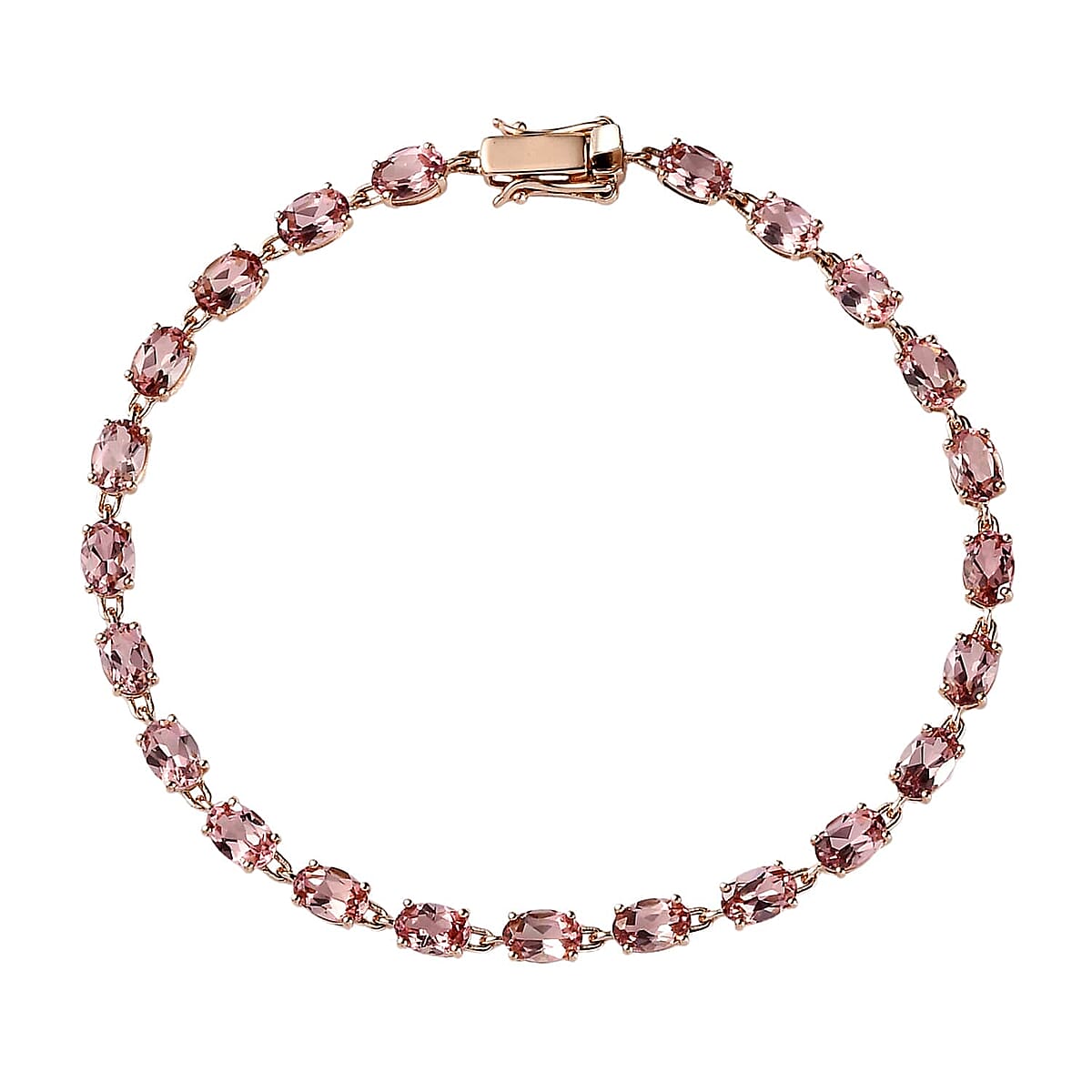 Luxoro 10K Rose Gold Premium Blush Tourmaline Tennis Bracelet (7.25 In) 9.00 ctw image number 0