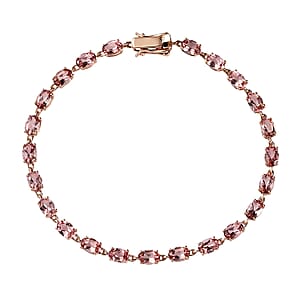 Luxoro 10K Rose Gold Premium Blush Tourmaline Tennis Bracelet (7.25 In) 9.00 ctw