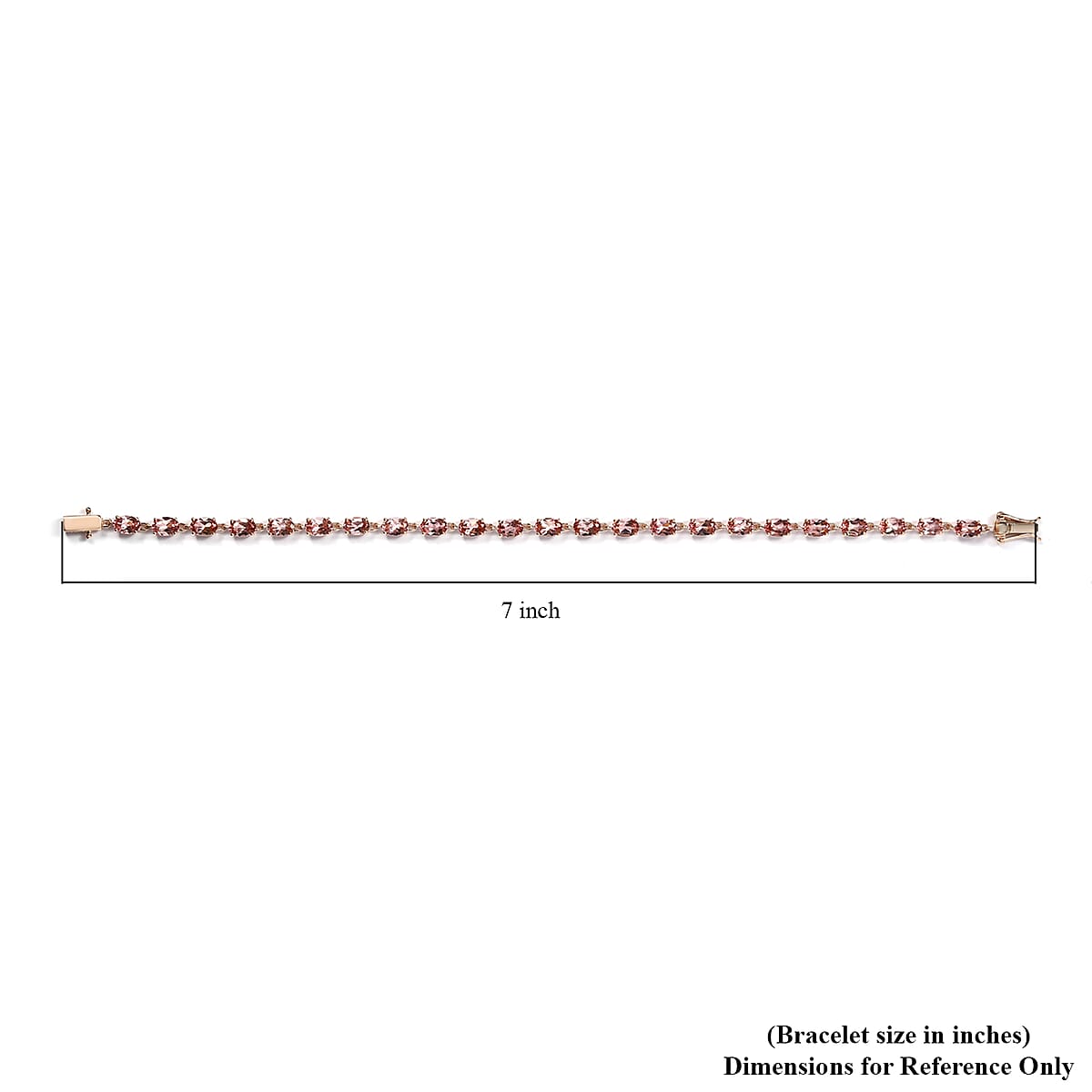 Luxoro 10K Rose Gold Premium Blush Tourmaline Tennis Bracelet (7.25 In) 9.00 ctw image number 4