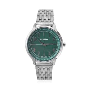 Strada Japanese Movement Dark Green Dial Watch in Stainless Steel (40mm) (7.50-8.25Inches)