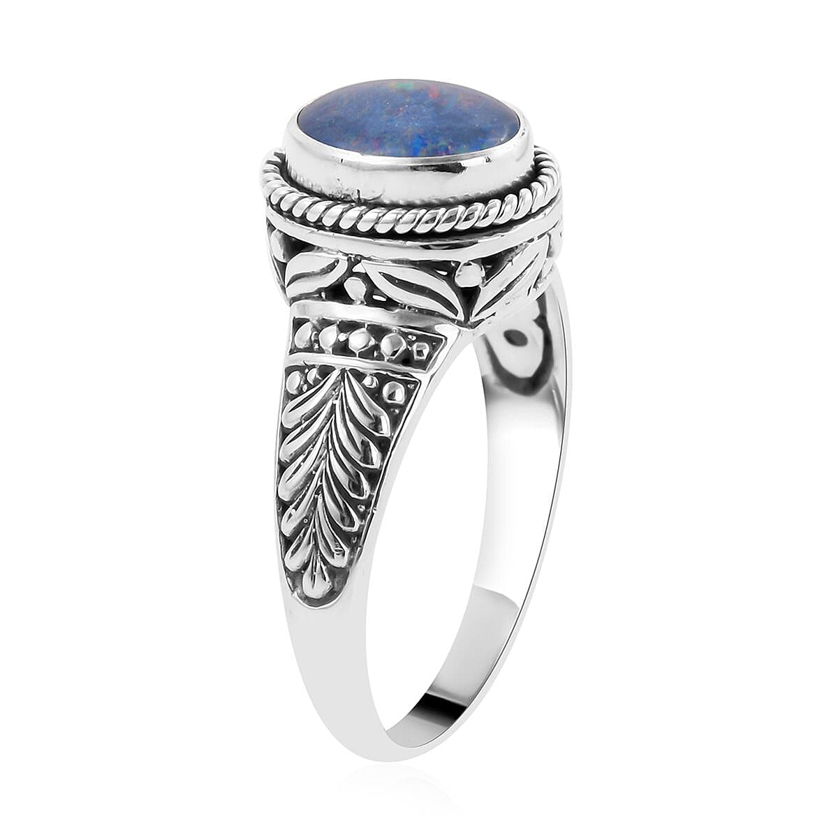 Bali Legacy Boulder Opal Triplet Ring in Sterling Silver (Size 8.0) 1.75 ctw image number 3