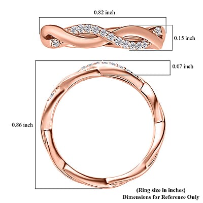Natural Pink Diamond I3 Band Ring in Vermeil Rose Gold Over Sterling Silver (Size 10.0) 0.10 ctw
