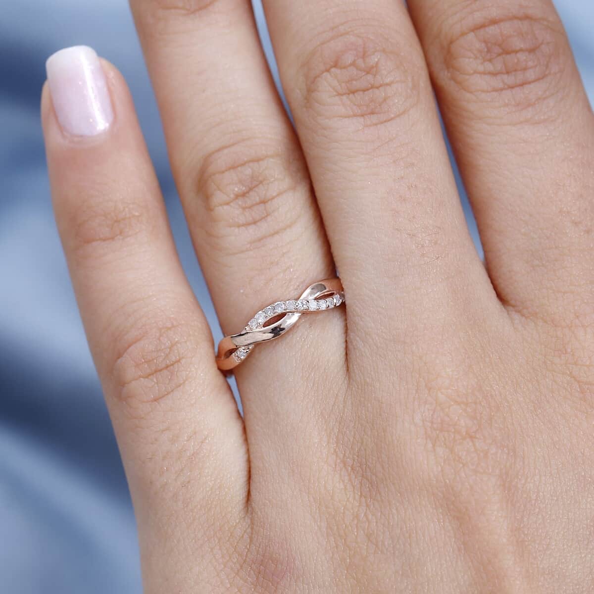 Natural Pink Diamond I3 Band Ring in Vermeil Rose Gold Over Sterling Silver (Size 6.0) 0.10 ctw image number 2