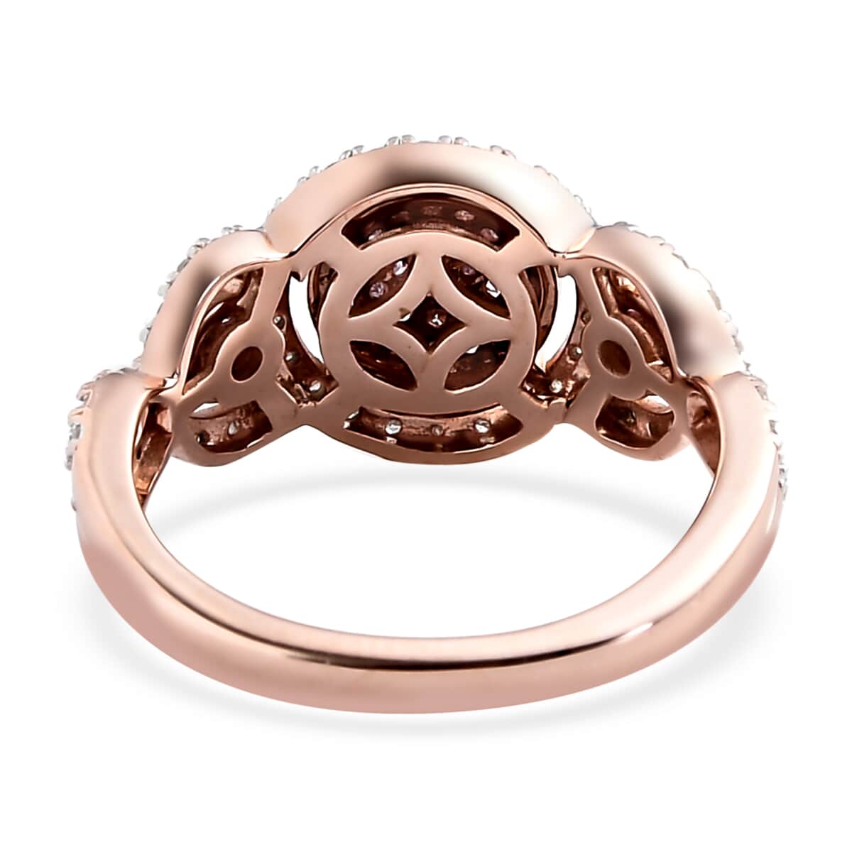 LUXORO 10K Rose Gold Natural Pink and I2 I3 White Diamond Ring 3.80 Grams 0.50 ctw image number 4