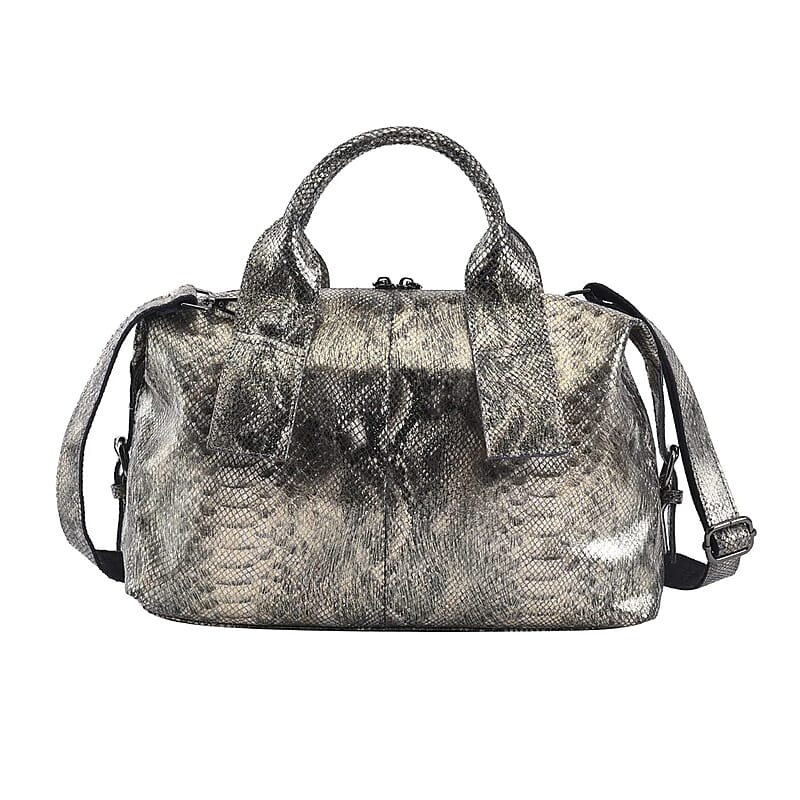 Gold and Black Snake Print Genuine Leather Hobo Bag for Women with Detachable Shoulder Strap , Hobo Purses , Hobo Handbags , Leather Bags