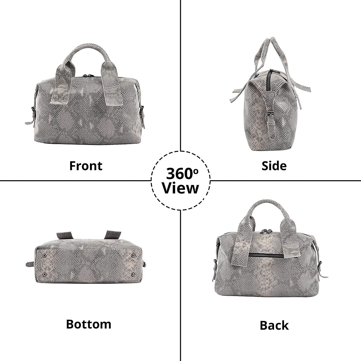 Gray Snake Print Genuine Leather Hobo Bag for Women with Detachable Shoulder Strap , Hobo Purses , Hobo Handbags , Leather Bags image number 4