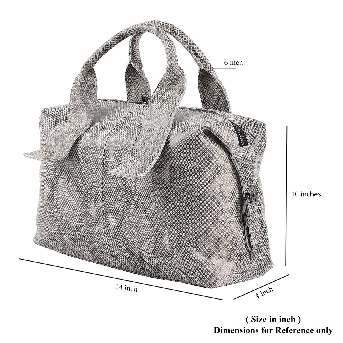 Gray Snake Print Genuine Leather Hobo Bag for Women with Detachable Shoulder Strap , Hobo Purses , Hobo Handbags , Leather Bags image number 5