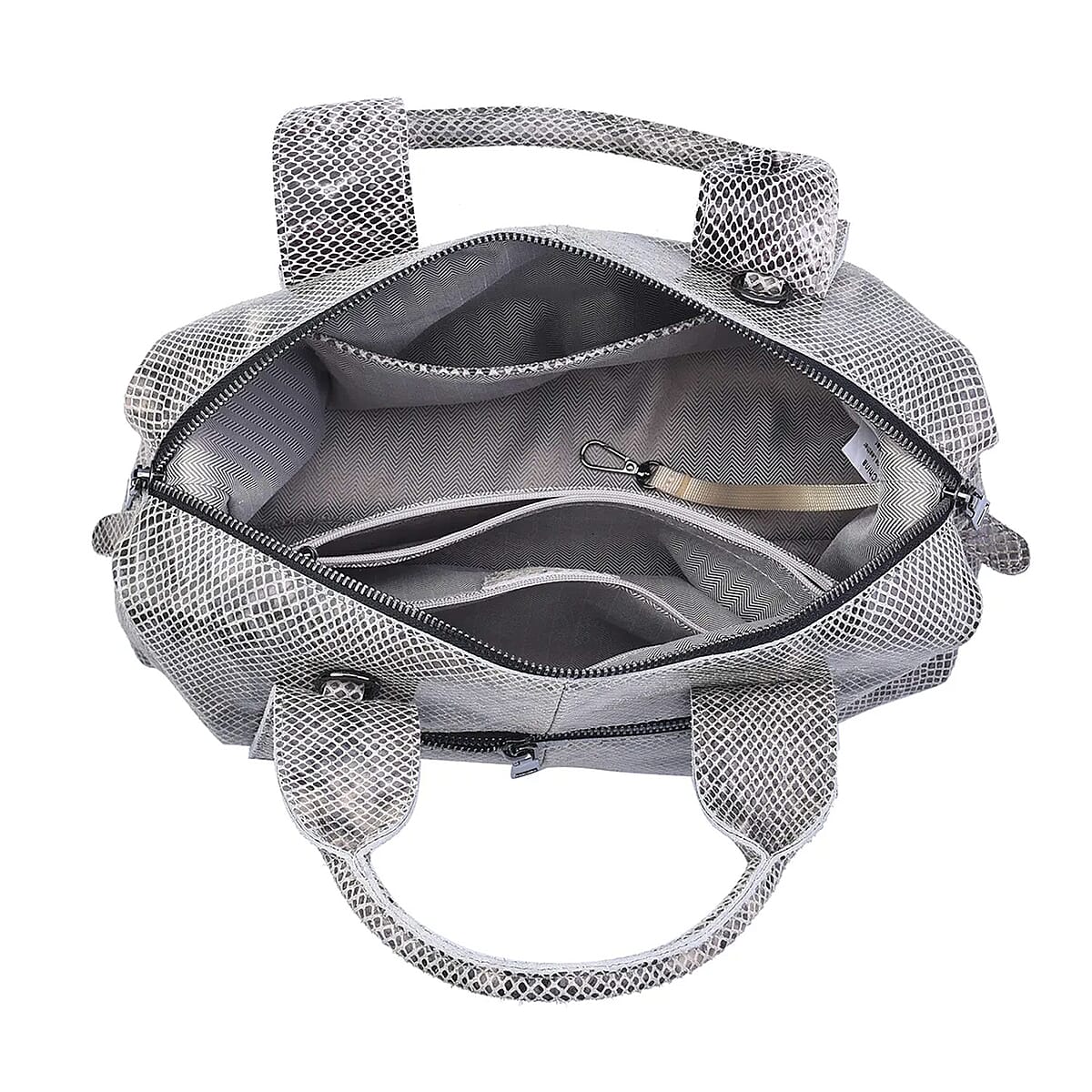 Gray Snake Print Genuine Leather Hobo Bag for Women with Detachable Shoulder Strap , Hobo Purses , Hobo Handbags , Leather Bags image number 6