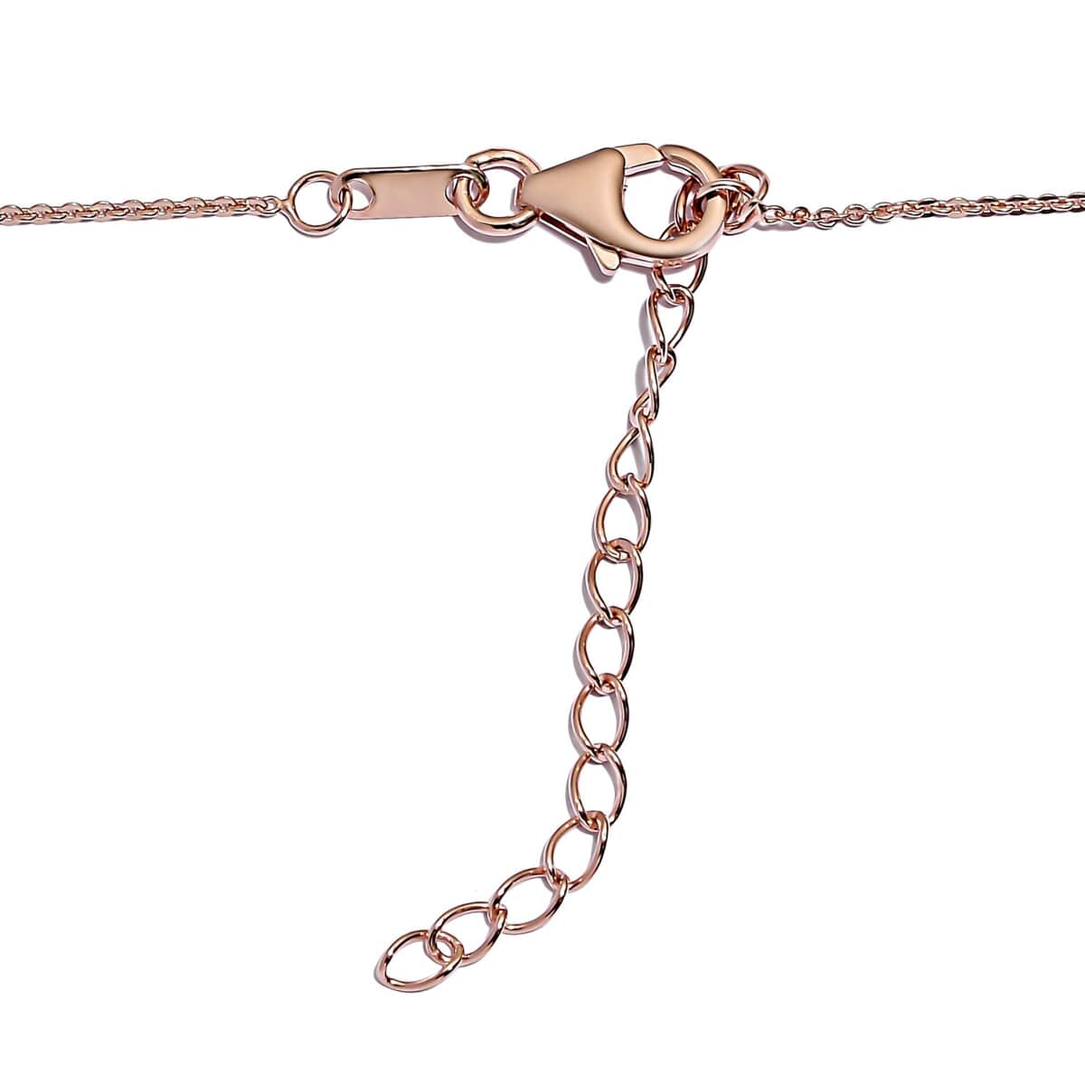 Natural Pink Diamond I2-I3 Love Necklace 20 Inches in Vermeil Rose Gold Over Sterling Silver 0.25 ctw image number 4