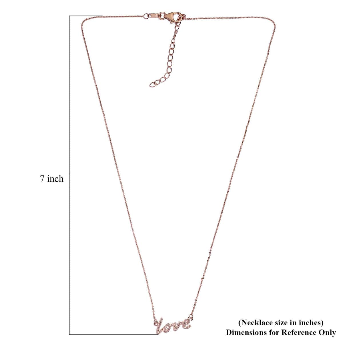 Natural Pink Diamond I2-I3 Love Necklace 20 Inches in Vermeil Rose Gold Over Sterling Silver 0.25 ctw image number 5