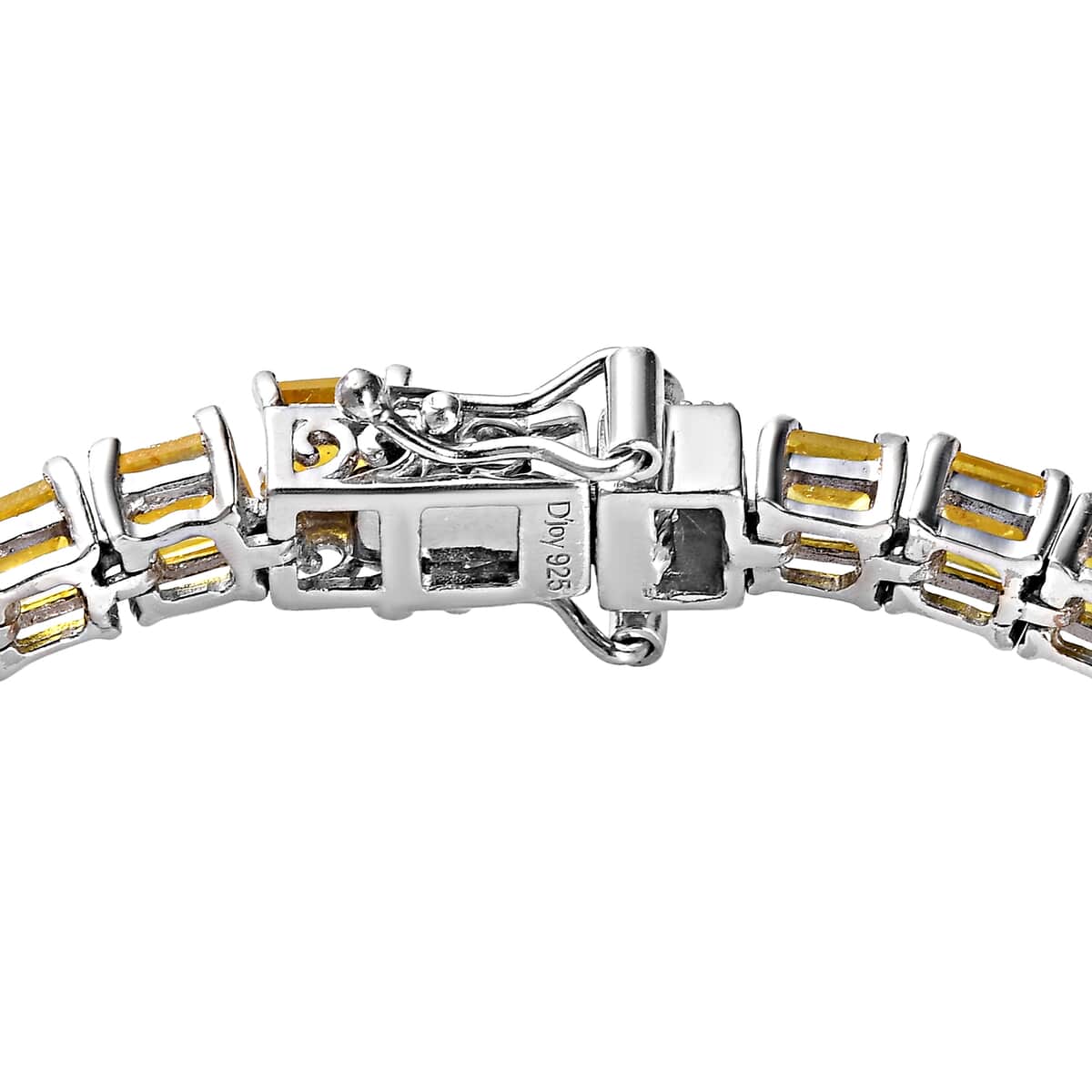 Yellow Sapphire (FF) Cluster Bracelet in Platinum Over Sterling Silver (6.50 In) 17.75 ctw image number 3