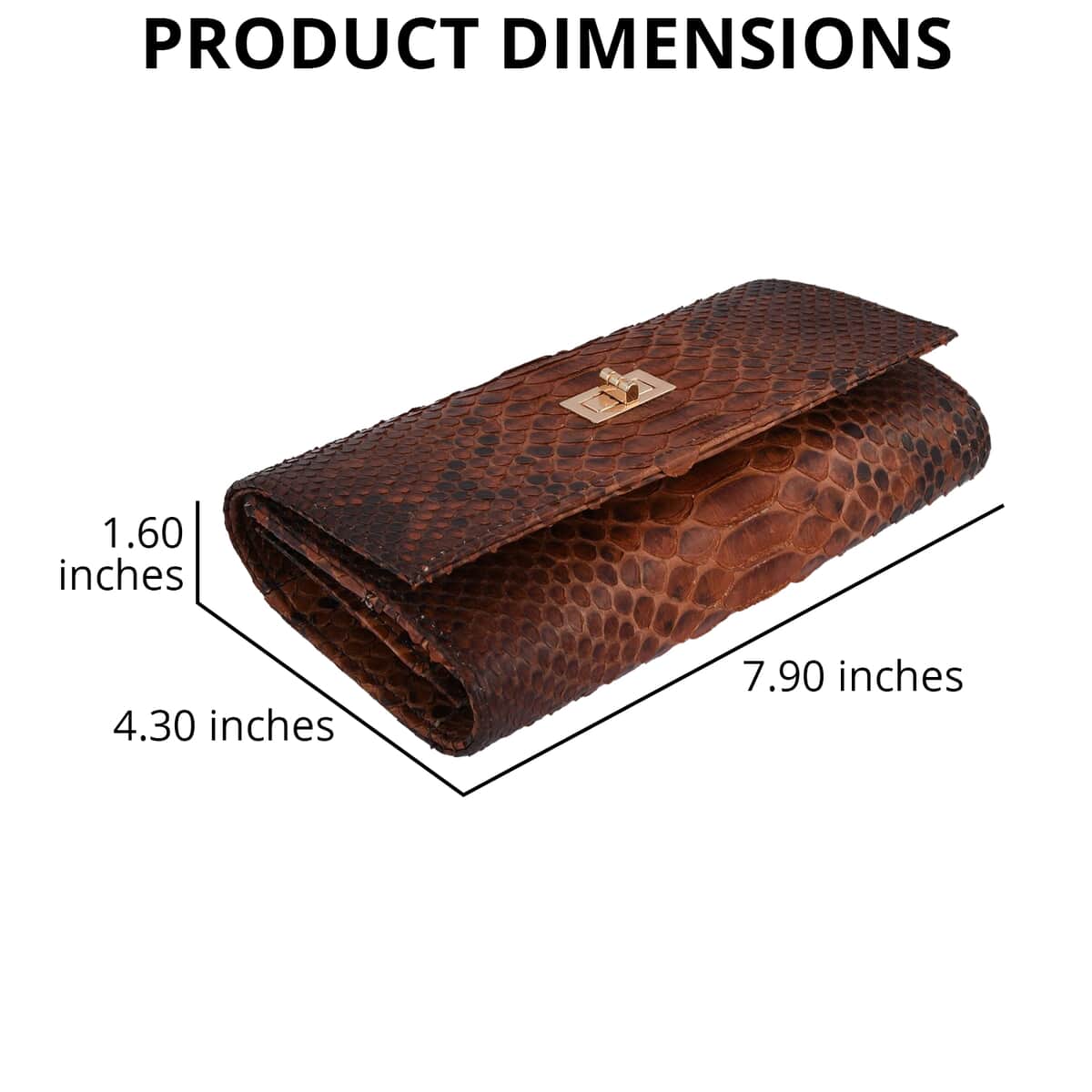 Grand Pelle Handmade 100% Genuine Python Leather Brown Crossbody Wallet with Adjustable Shoulder Strap image number 3