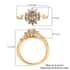 AAA Turkizite and White Zircon Sunburst Ring in Vermeil Yellow Gold Over Sterling Silver (Size 10.0) 1.25 ctw image number 5