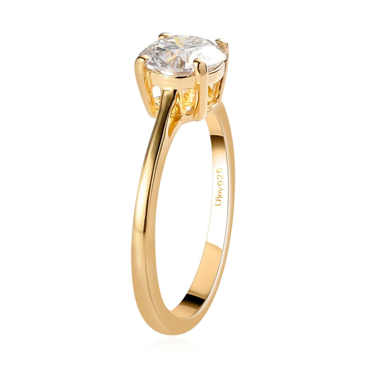 Moissanite Ring in Vermeil YG Over Sterling Silver, Solitaire Rings,Promise Rings For Women 1.00 ctw (Size 8.0) image number 3