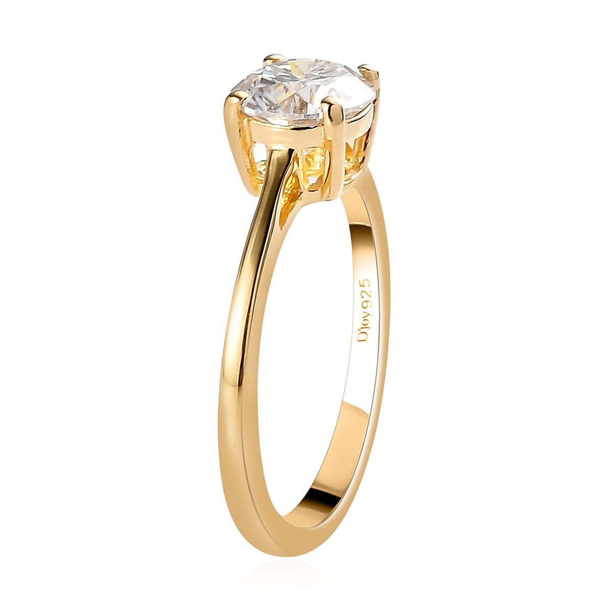 Moissanite Ring in Vermeil YG Over Sterling Silver, Solitaire Rings,Promise Rings For Women 1.00 ctw image number 3