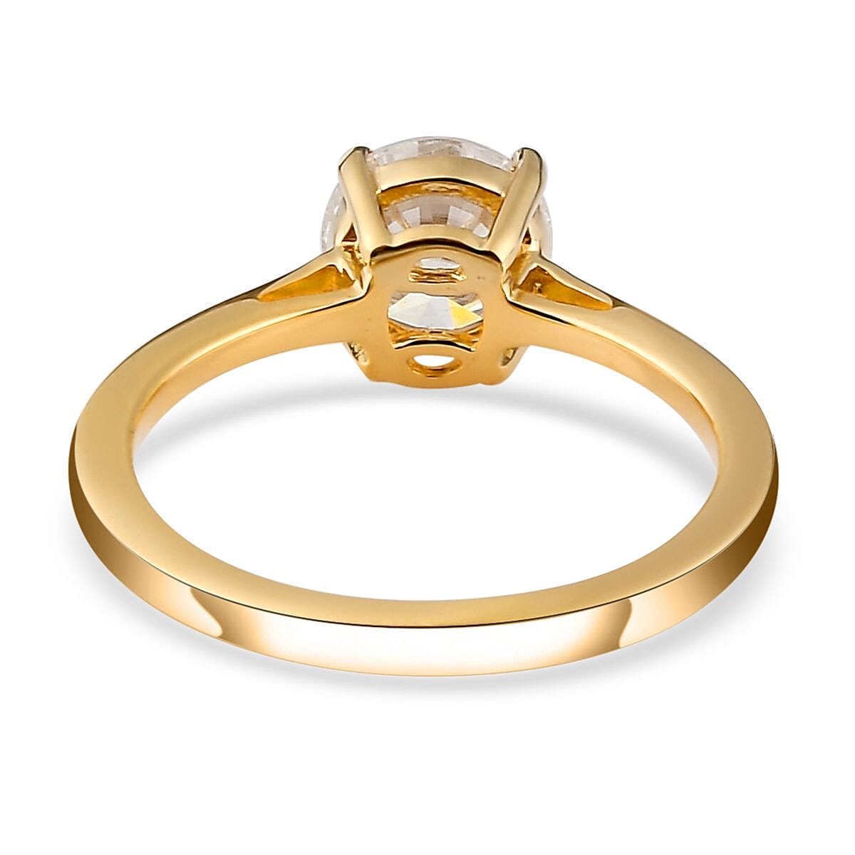 Moissanite Ring in Vermeil YG Over Sterling Silver, Solitaire Rings,Promise Rings For Women 1.00 ctw image number 4