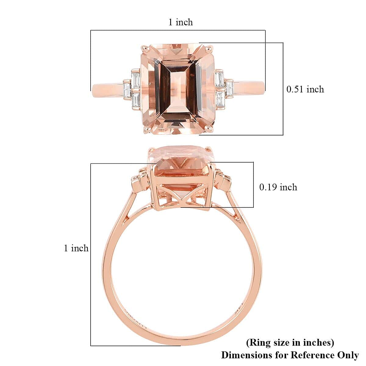 Certified and Appraised Luxoro 14K Rose Gold AAA Marropino Morganite and G-H I1 Diamond Ring (Size 6.0) 4.00 ctw