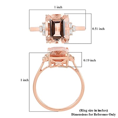 Certified and Appraised Luxoro 14K Rose Gold AAA Marropino Morganite and G-H I1 Diamond Ring (Size 6.0) 4.00 ctw