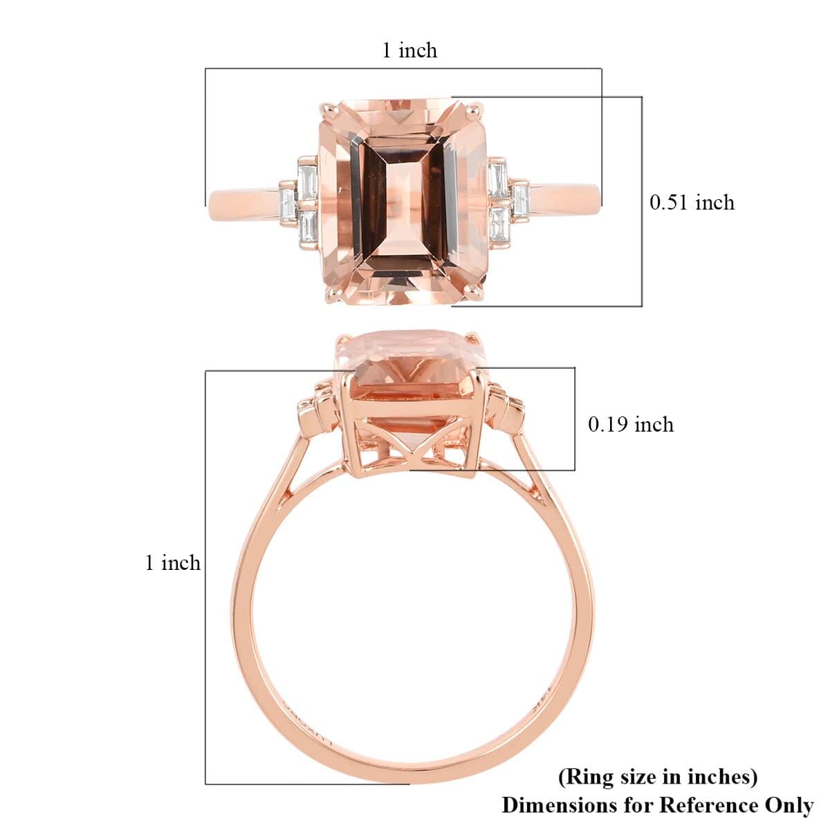 Certified and Appraised Luxoro 14K Rose Gold AAA Marropino Morganite and G-H I1 Diamond Ring (Size 6.0) 4.00 ctw image number 5