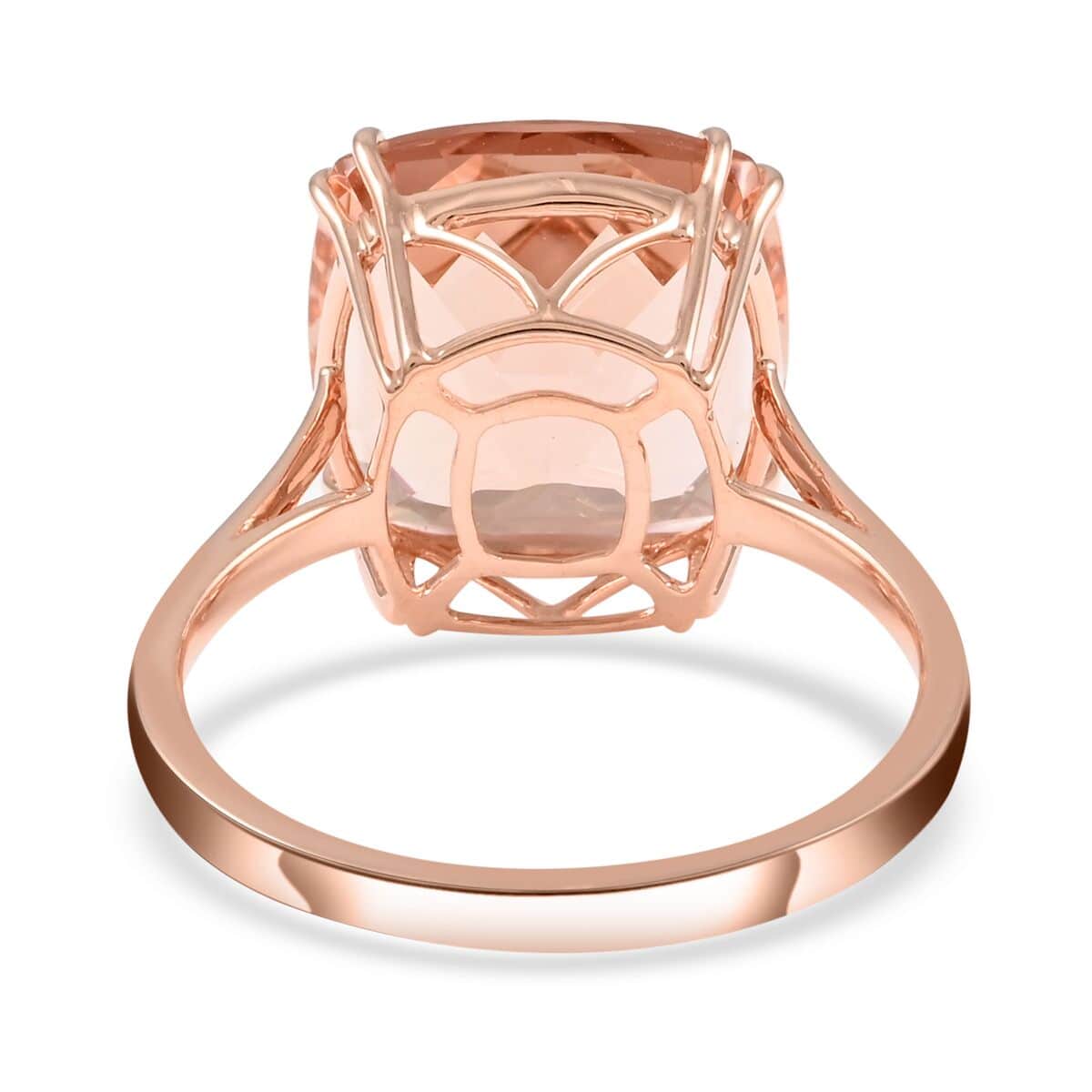 Certified Luxoro 14K Rose Gold AAA Marropino Morganite Solitaire Ring (Size 7.0) 7.00 ctw image number 4