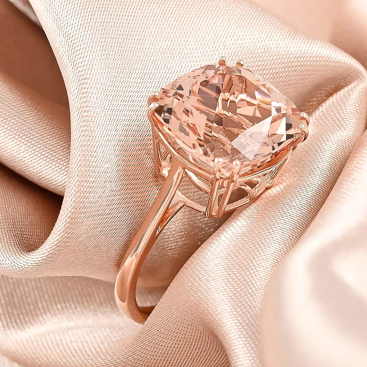 Certified Luxoro 14K Rose Gold AAA Marropino Morganite Solitaire Ring (Size 9.0) 7.00 ctw image number 1