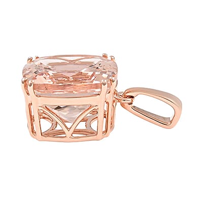 Certified and Appraised Luxoro 14K Rose Gold AAA Marropino Morganite Solitaire Pendant without Chain 5.05 ctw