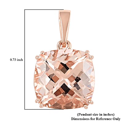 Certified and Appraised Luxoro 14K Rose Gold AAA Marropino Morganite Solitaire Pendant without Chain 5.05 ctw