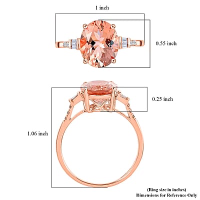 Ankur Treasure Chest Certified and Appraised Luxoro 14K Rose Gold AAA Marropino Morganite and G-H I1 Diamond Ring (Size 6.0) 4.05 ctw