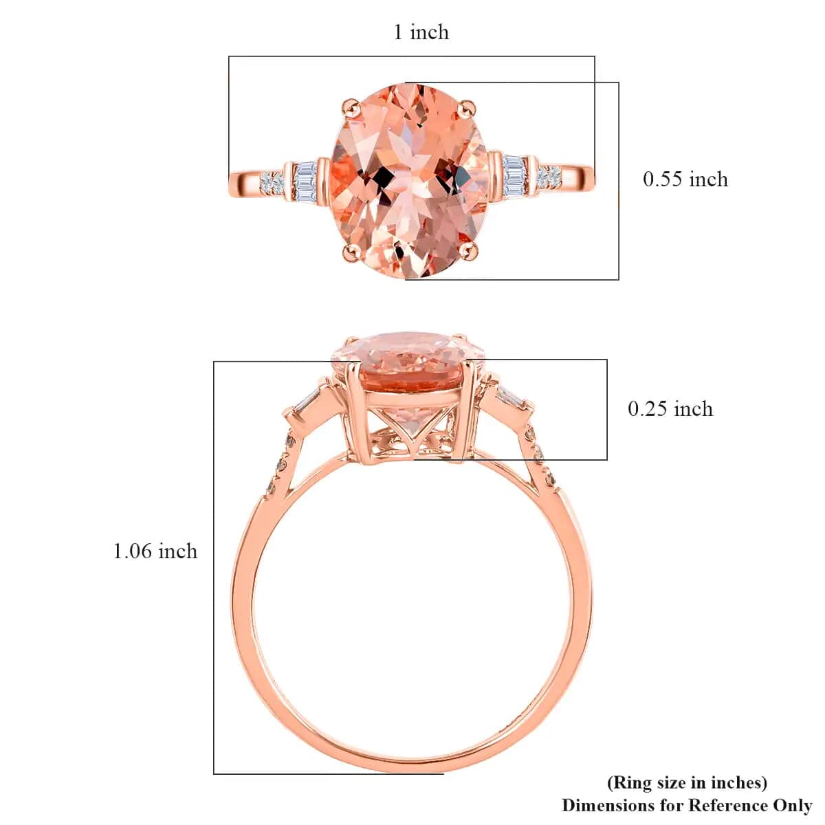 Ankur Treasure Chest Certified and Appraised Luxoro 14K Rose Gold AAA Marropino Morganite and G-H I1 Diamond Ring (Size 7.0) 4.05 ctw image number 6