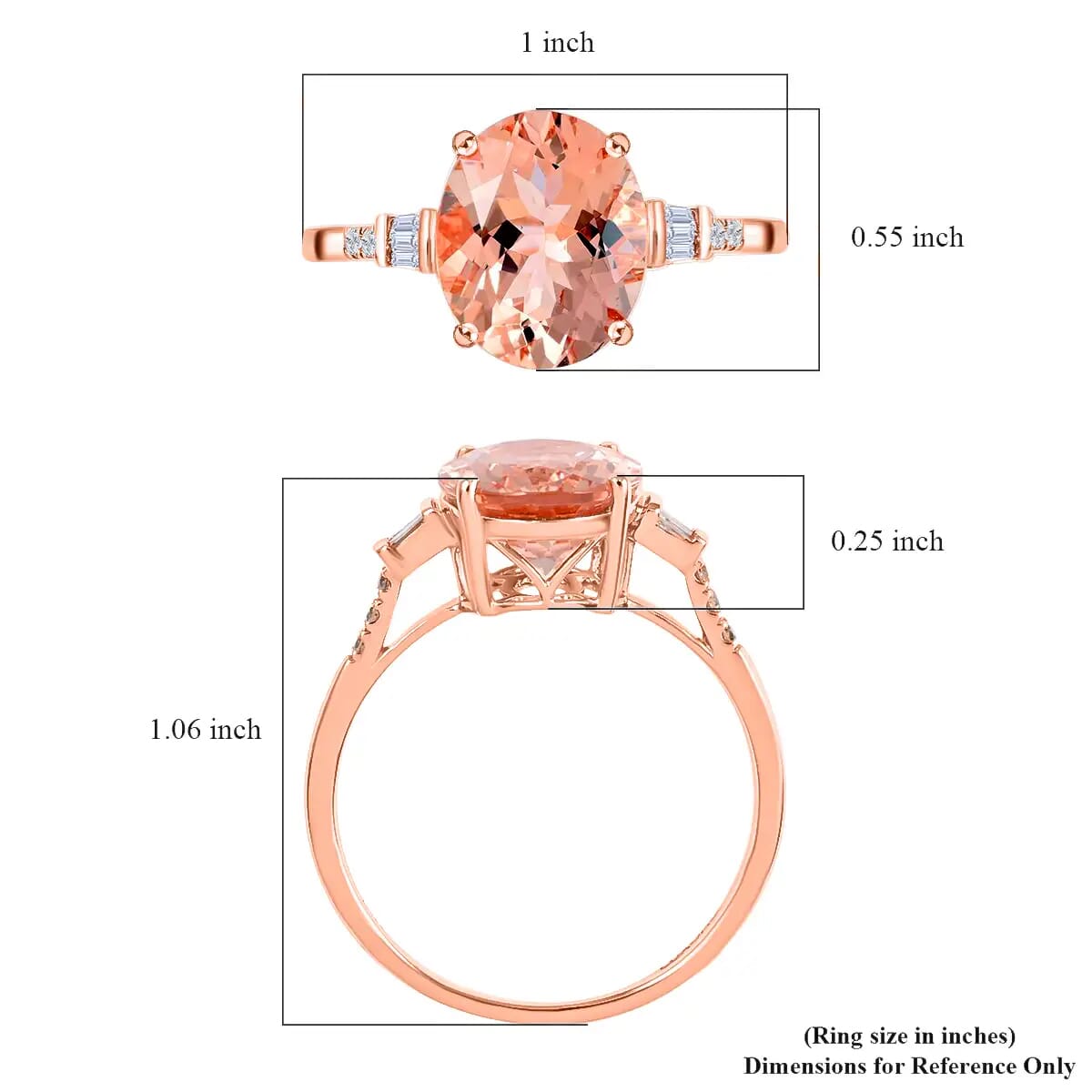 Ankur Treasure Chest Certified and Appraised Luxoro 14K Rose Gold AAA Marropino Morganite and G-H I1 Diamond Ring (Size 8.0) 4.05 ctw image number 6