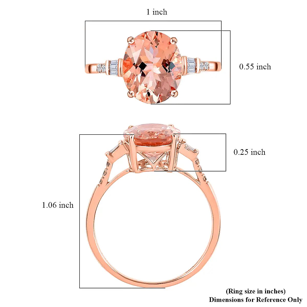 Ankur Treasure Chest Certified and Appraised Luxoro 14K Rose Gold AAA Marropino Morganite and G-H I1 Diamond Ring (Size 9.0) 4.05 ctw image number 6