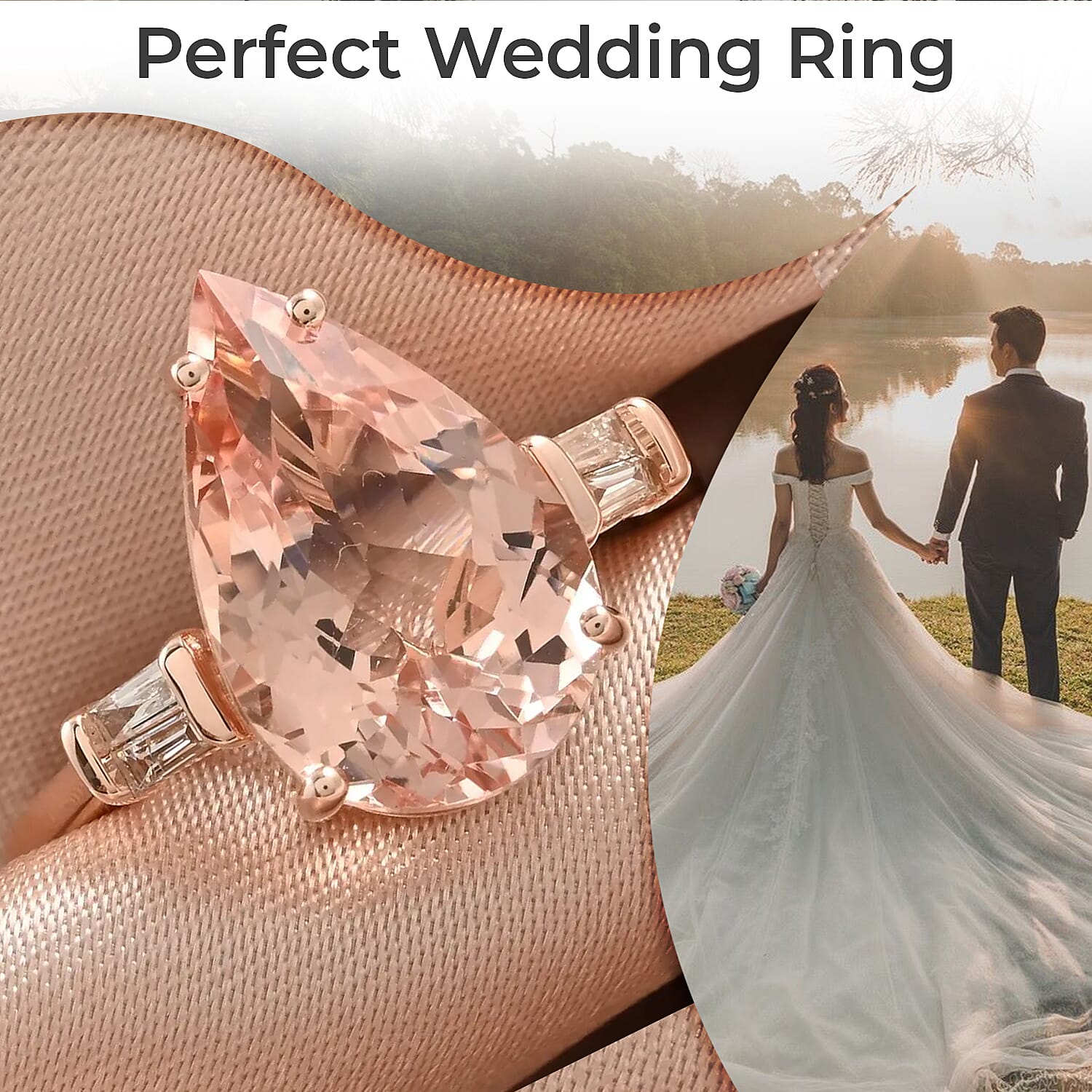 Luxoro Certified AAA Marropino Morganite and G-H I1 Diamond 4.00 ctw Accent Ring, 14K Rose Gold Ring, Wedding Ring