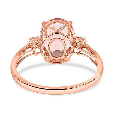 Certified and Appraised Luxoro 14K Rose Gold AAA Marropino Morganite and G-H I1 Diamond Ring (Size 6.0) 3.55 ctw
