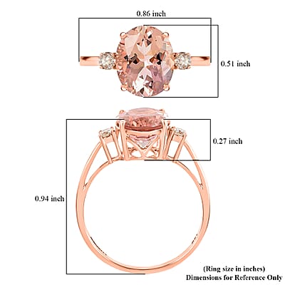 Certified and Appraised Luxoro 14K Rose Gold AAA Marropino Morganite and G-H I1 Diamond Ring (Size 6.0) 3.55 ctw