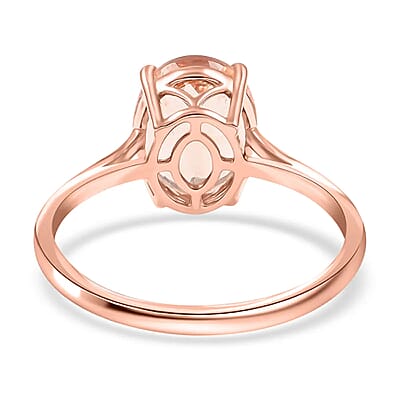 Luxoro 14K Rose Gold AAA Marropino Morganite Solitaire Ring, Certified and Appraised Morganite Ring, 14K Rose Gold Ring, Morganite Wedding Ring 3.35 ctw