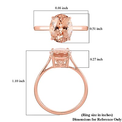 Luxoro 14K Rose Gold AAA Marropino Morganite Solitaire Ring, Certified and Appraised Morganite Ring, 14K Rose Gold Ring, Morganite Wedding Ring 3.35 ctw