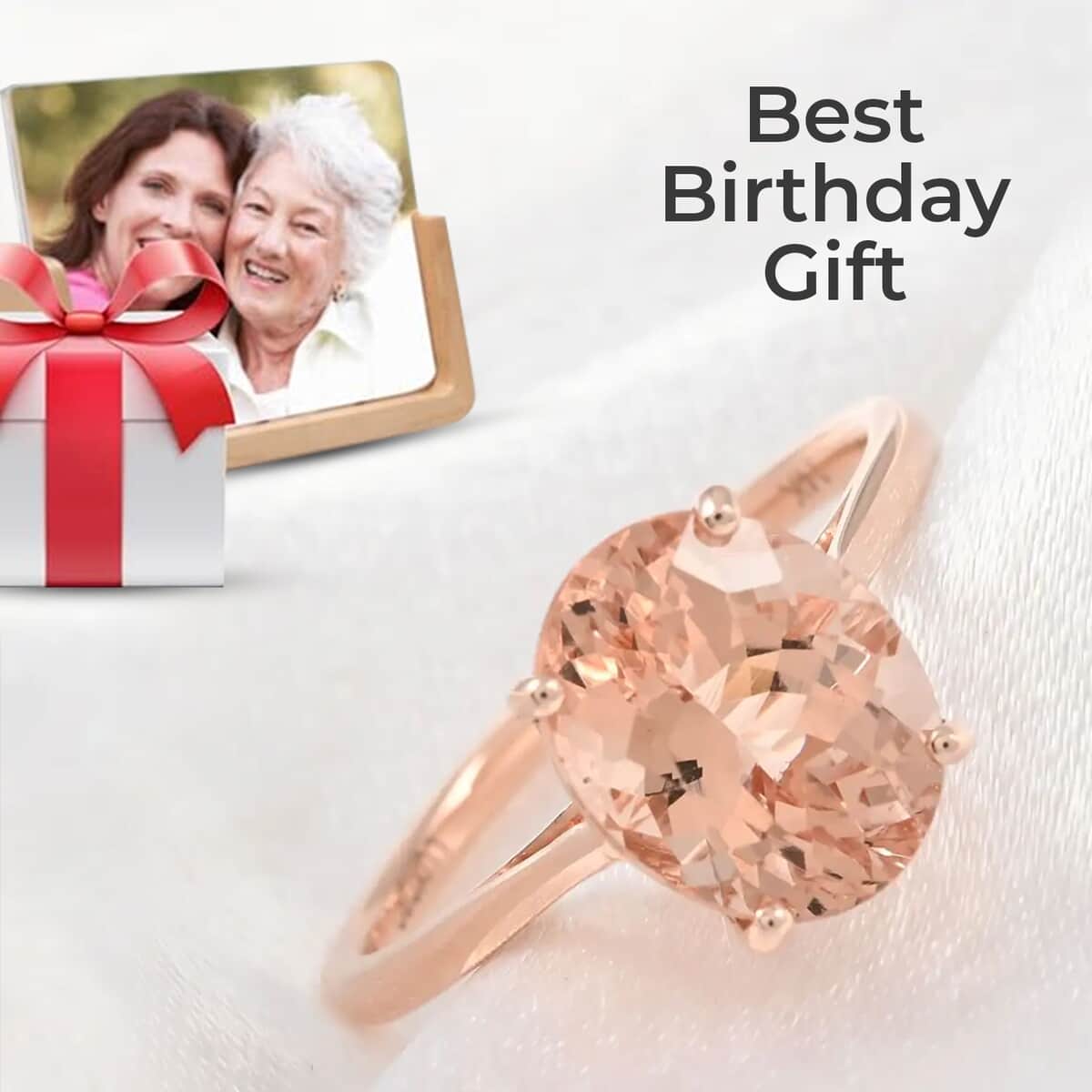 Luxoro 14K Rose Gold AAA Marropino Morganite Solitaire Ring ,Certified and Appraised Morganite Ring , 14K Rose Gold Ring , Morganite Wedding Ring 3.35 ctw image number 3