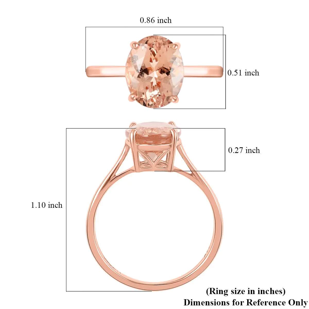 Luxoro 14K Rose Gold AAA Marropino Morganite Solitaire Ring ,Certified and Appraised Morganite Ring , 14K Rose Gold Ring , Morganite Wedding Ring 3.35 ctw image number 5