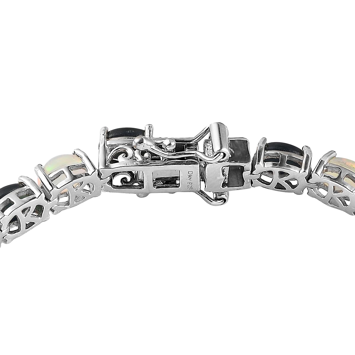 Blue Star Sapphire (DF) and Ethiopian Welo Opal Tennis Bracelet in Platinum Over Sterling Silver (6.50 In) 13.40 ctw image number 3