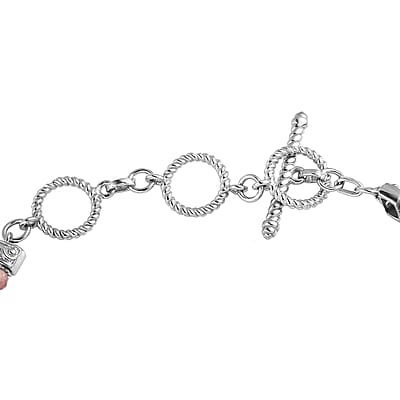 Multi-Tourmaline Fancy Bracelet in Platinum Over Sterling Silver (6.50 In) 15.50 ctw