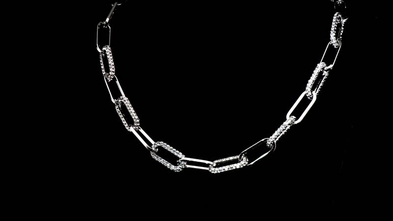 Austrian Crystal Paper Clip Chain Necklace (20-22 Inches)