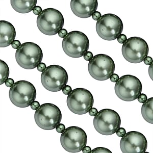 Simulated Peacock Color Pearl 4-12mm Necklace 21-23 Inches in Goldtone