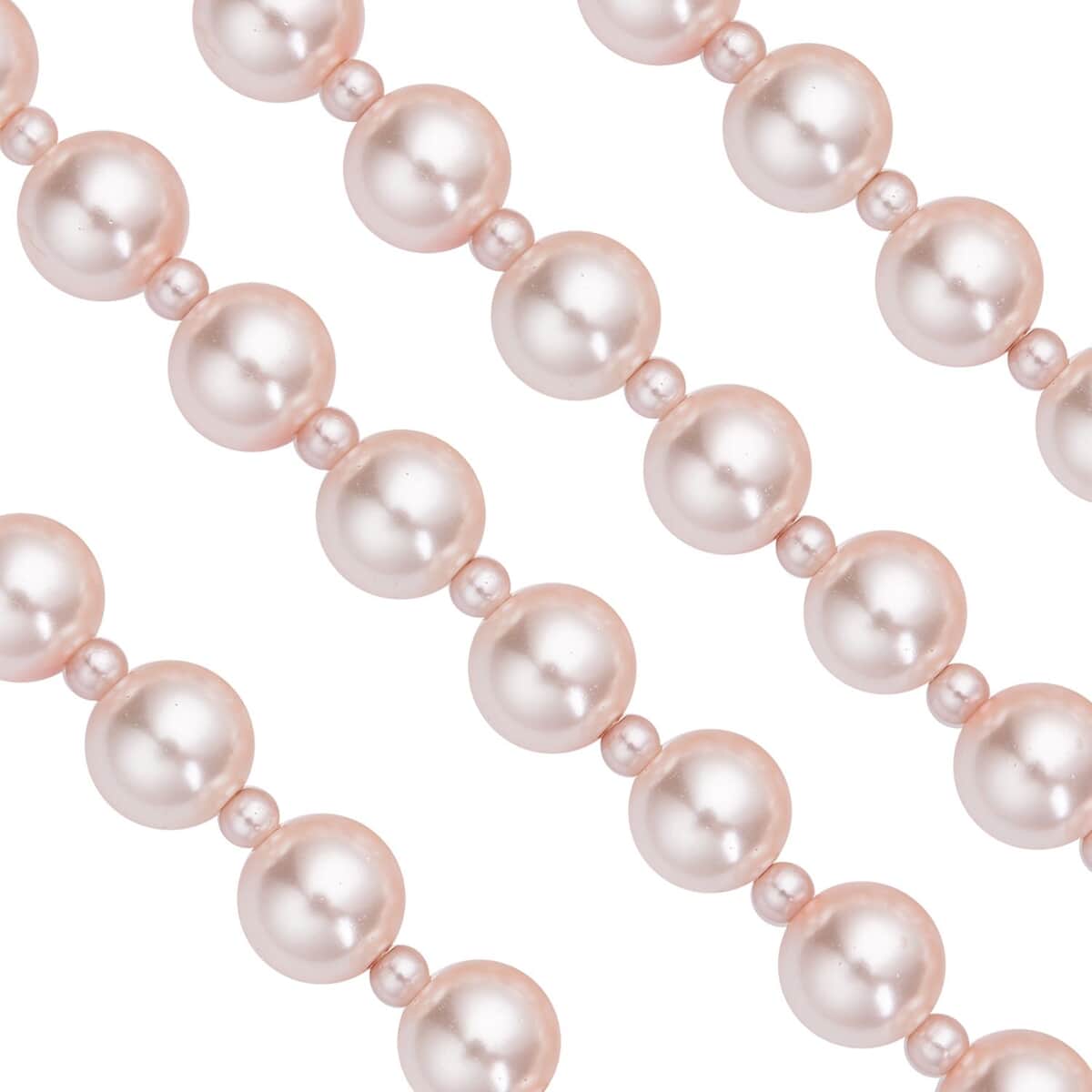 Simulated Pink Pearl 4-12mm Necklace 21-23 Inches in Goldtone image number 3