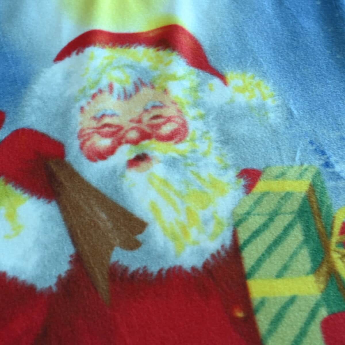 TLV HOMESMART Fleece X'mas Santa Claus Pattern Photo Print Blanket image number 1