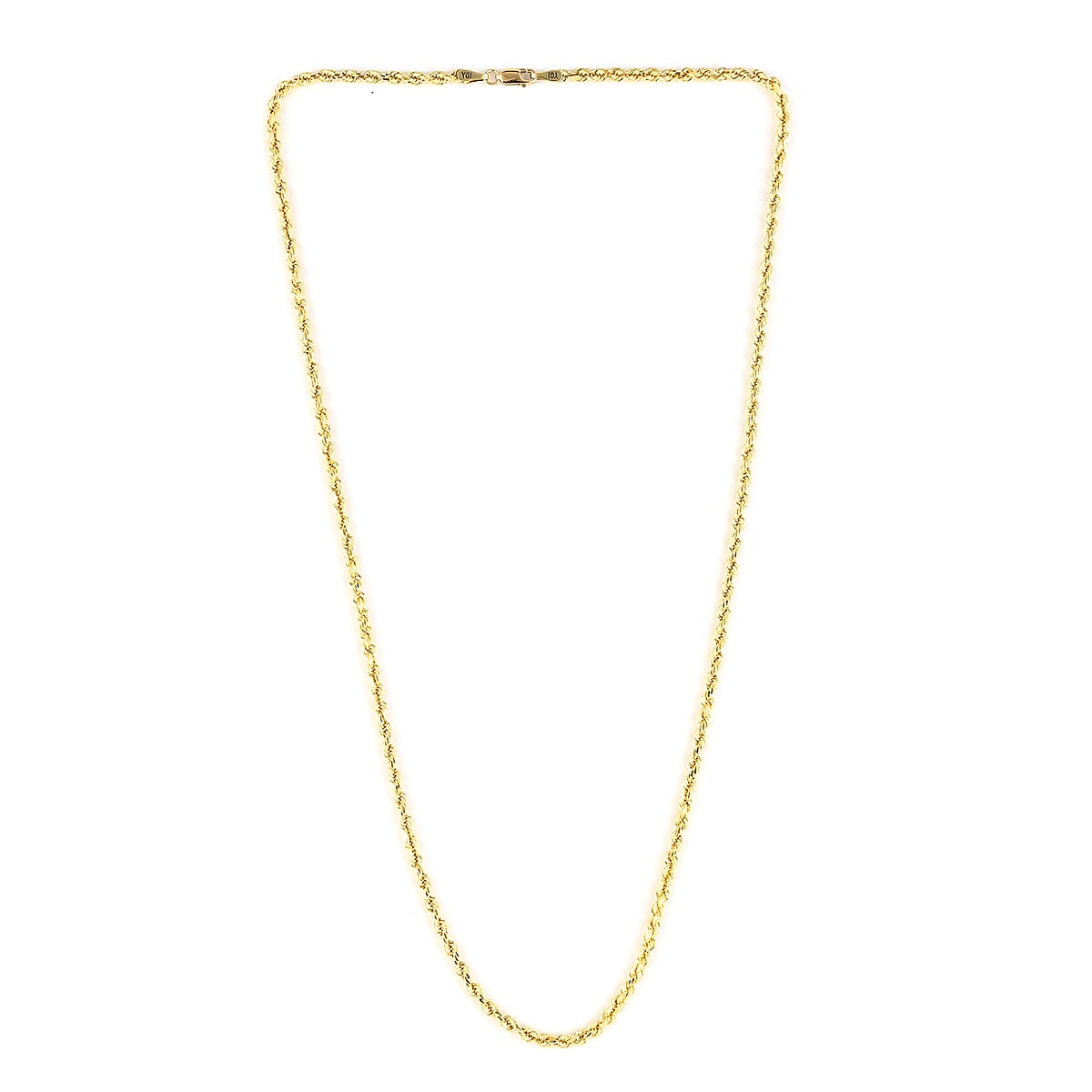 New York Closeout 10K Yellow Gold 3mm Rope Necklace 20 Inches 4.9 Grams image number 2