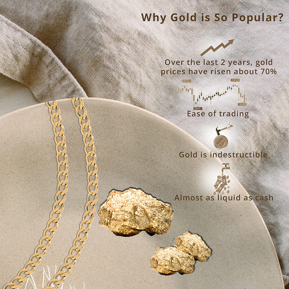 10K Yellow Gold Cuban Necklace, Cuban Gold Necklace, Gold Chain (18 Inches) image number 3