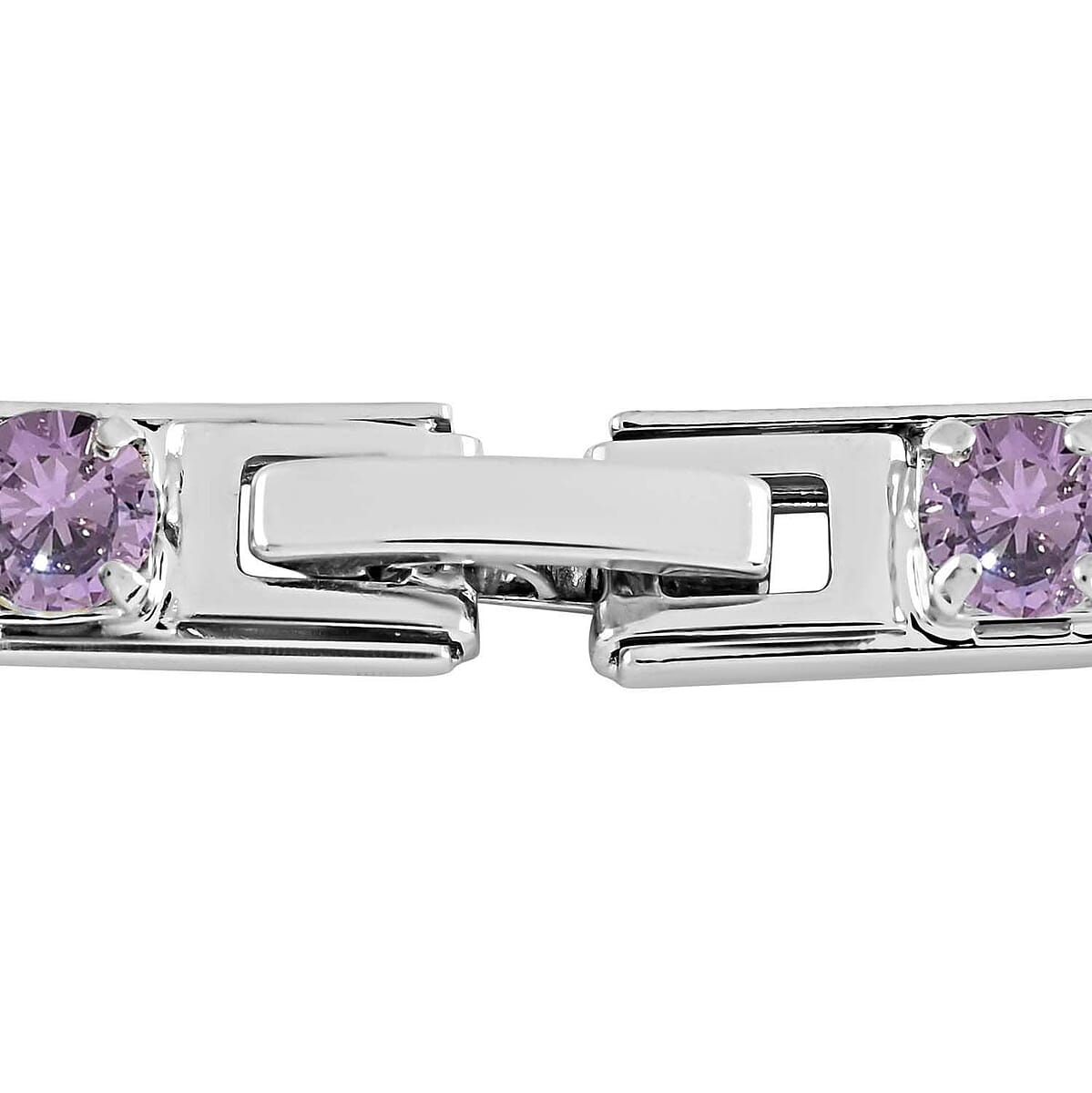 Simulated Purple Diamond Tennis Bracelet in Silvertone (7.25 In) 27.70 ctw image number 1