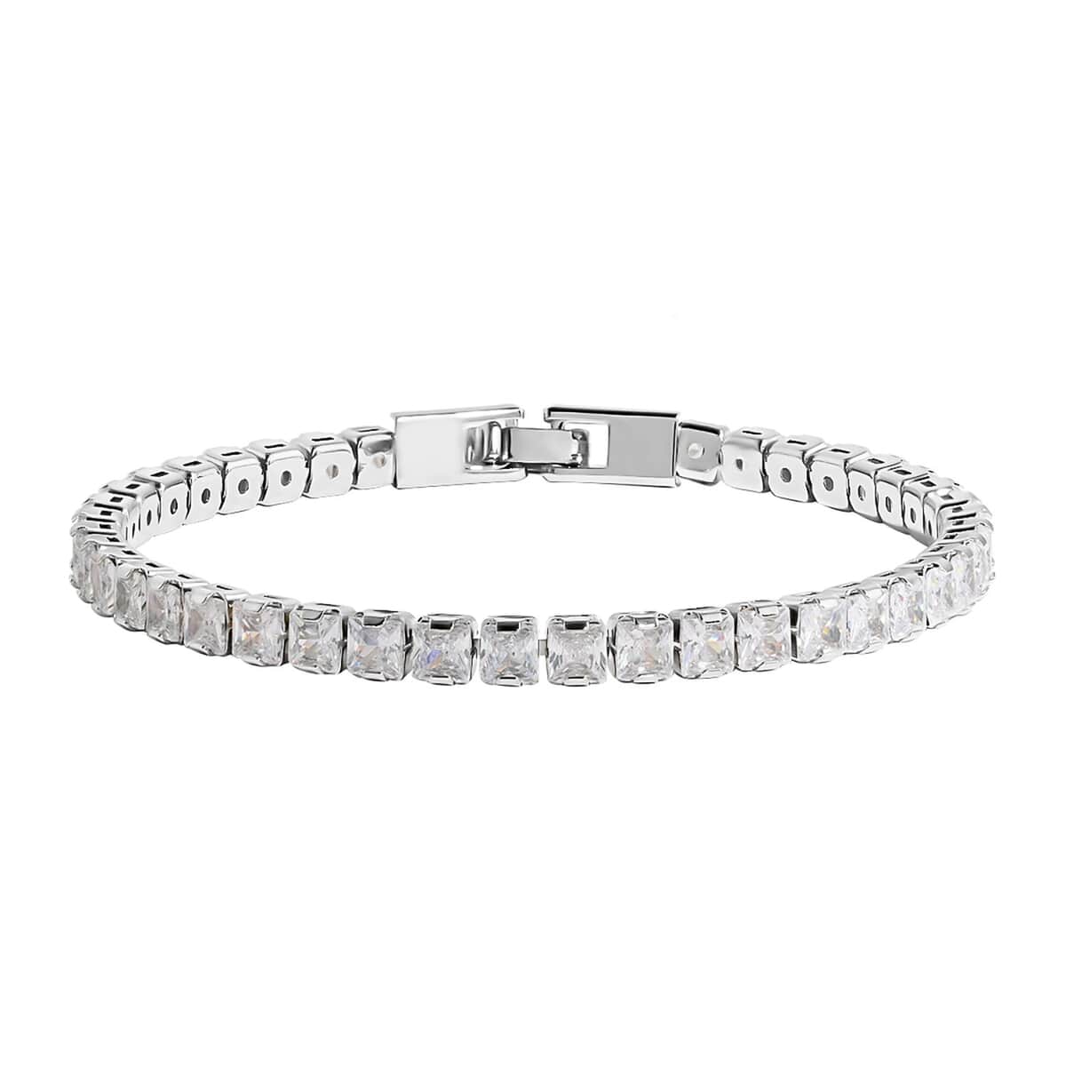Simulated Diamond Tennis Bracelet in Silvertone (7.00 In) 27.70 ctw image number 0