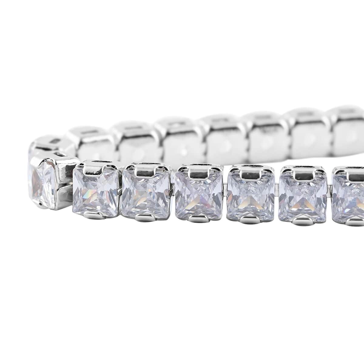 Simulated Diamond Tennis Bracelet in Silvertone (7.00 In) 27.70 ctw image number 1